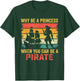 Pirate Princess Crossbones Girl Retro Pirates Women T-Shirt - T-Shirt | Forest