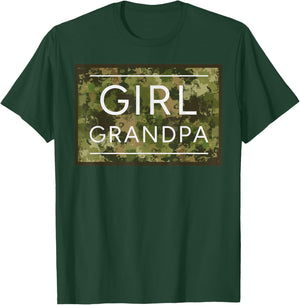 Girl Grandpa Camo Grandpa of Girls Grandfather Camouflage T-Shirt - T-Shirt | Forest