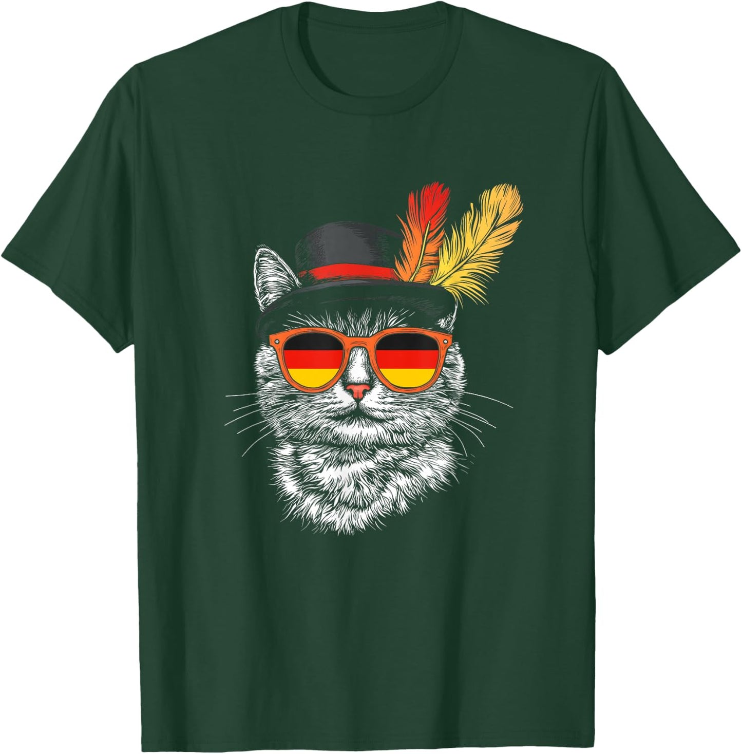 Cute Cat German Flag Oktoberfest Costume Germany Festival T-Shirt - T-Shirt | Forest