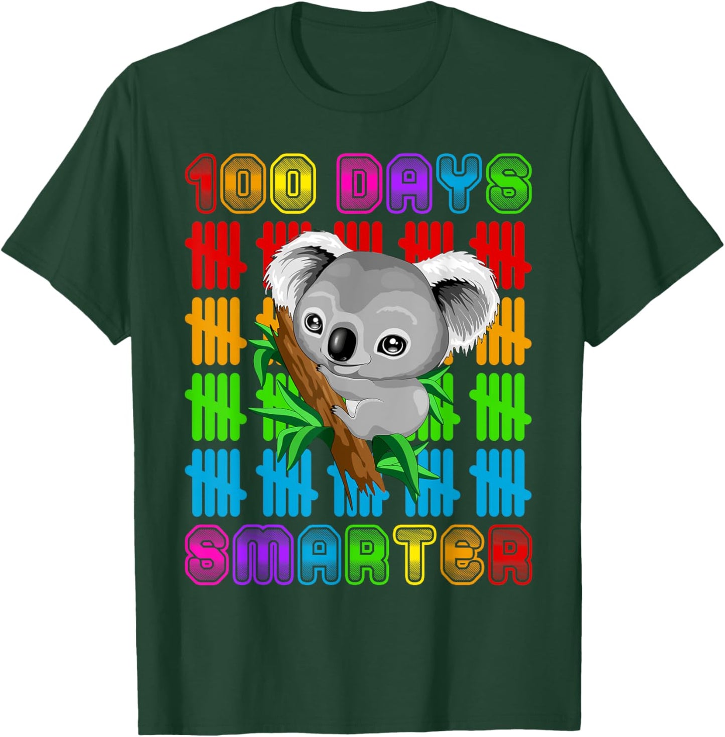 100 Days Smarter Koala Bear Lovers Happy 100th Day Of School T-Shirt - T-Shirt | Forest