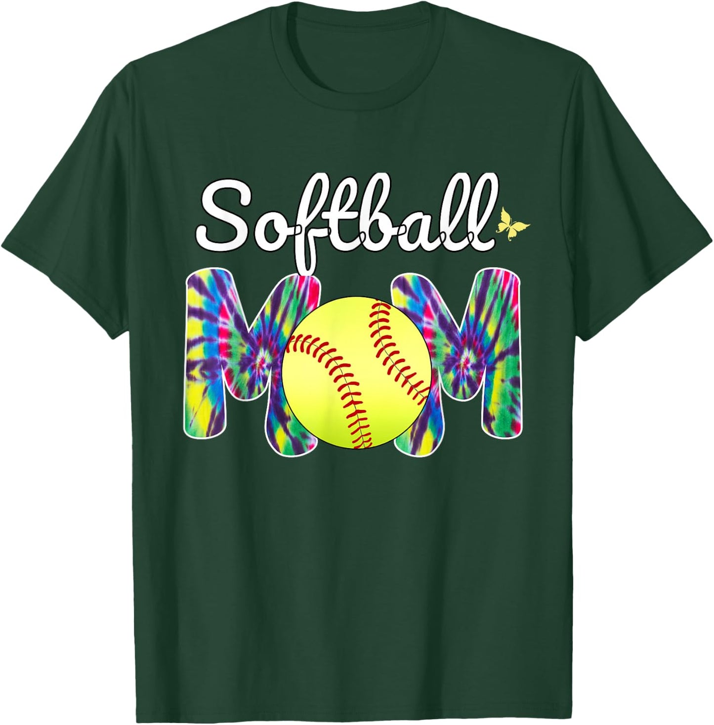 Baseball Mom Love Tie Dye Softball Mom Mothers Day 2024 T-Shirt - T-Shirt | Forest