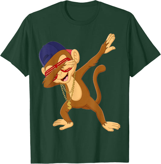 Dabbing Monkey Dab Dance Funny Monkey Graphic T-Shirt - T-Shirt | Forest