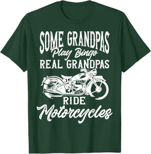 Ride Some Grandpas Play Bingo Real Grandpas Ride Motorcycles T-Shirt - T-Shirt | Forest