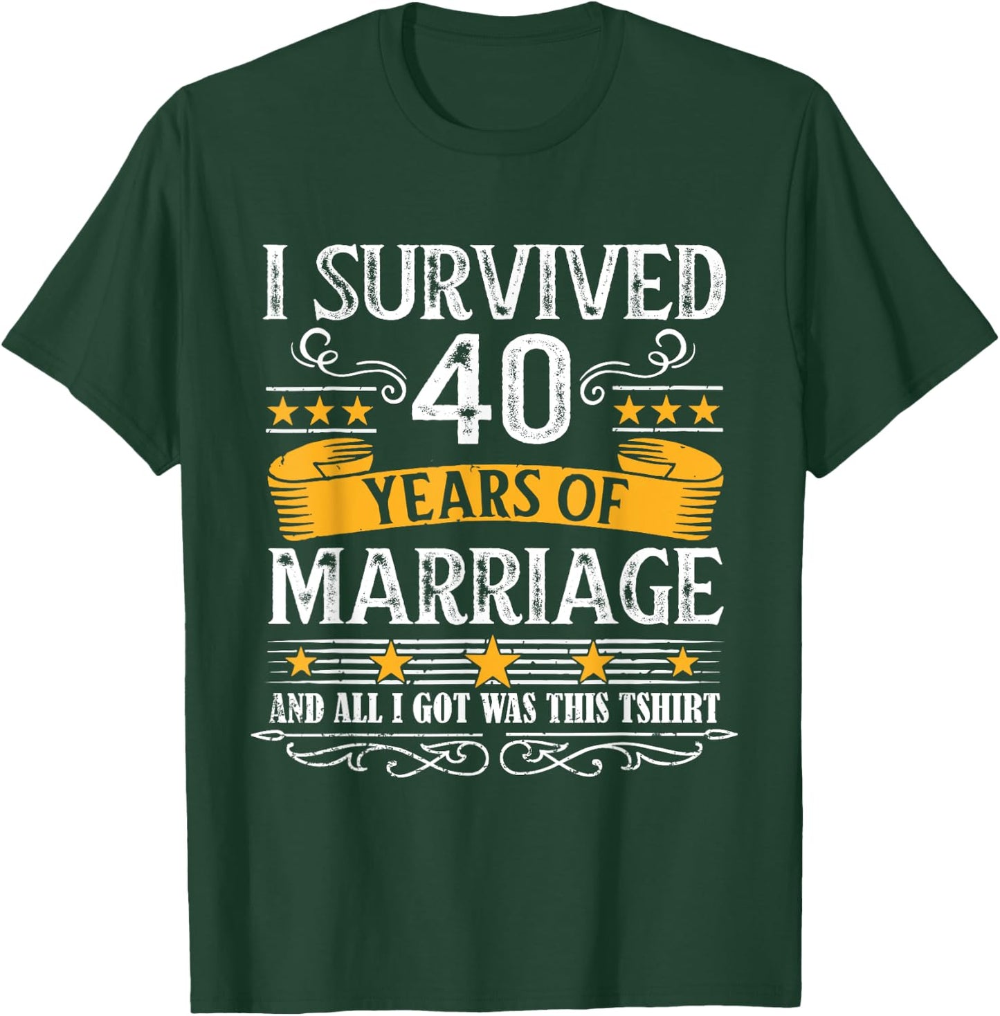 40th Wedding Anniversary shirt Couples Husband Wife 40 Years T-Shirt - T-Shirt | Forest