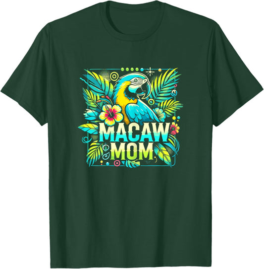 Macaw Mom Shirt Macaw Shirt Mother Mama Blue Yellow Macaw T-Shirt - T-Shirt | Forest