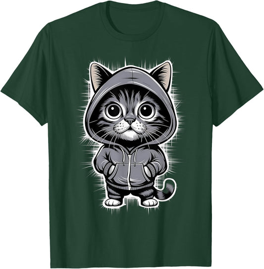 Adorable Cat Women Kids T-Shirt - T-Shirt | Forest