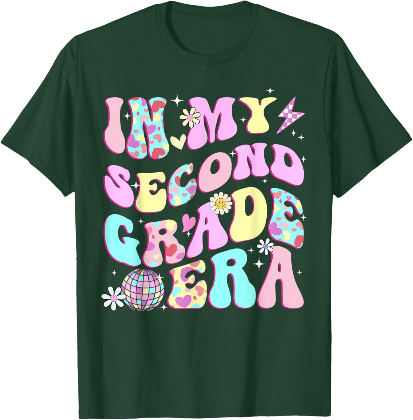 In My Second Grade Era Girl Back to School 2nd Grade Teacher T-Shirt - T-Shirt | Forest