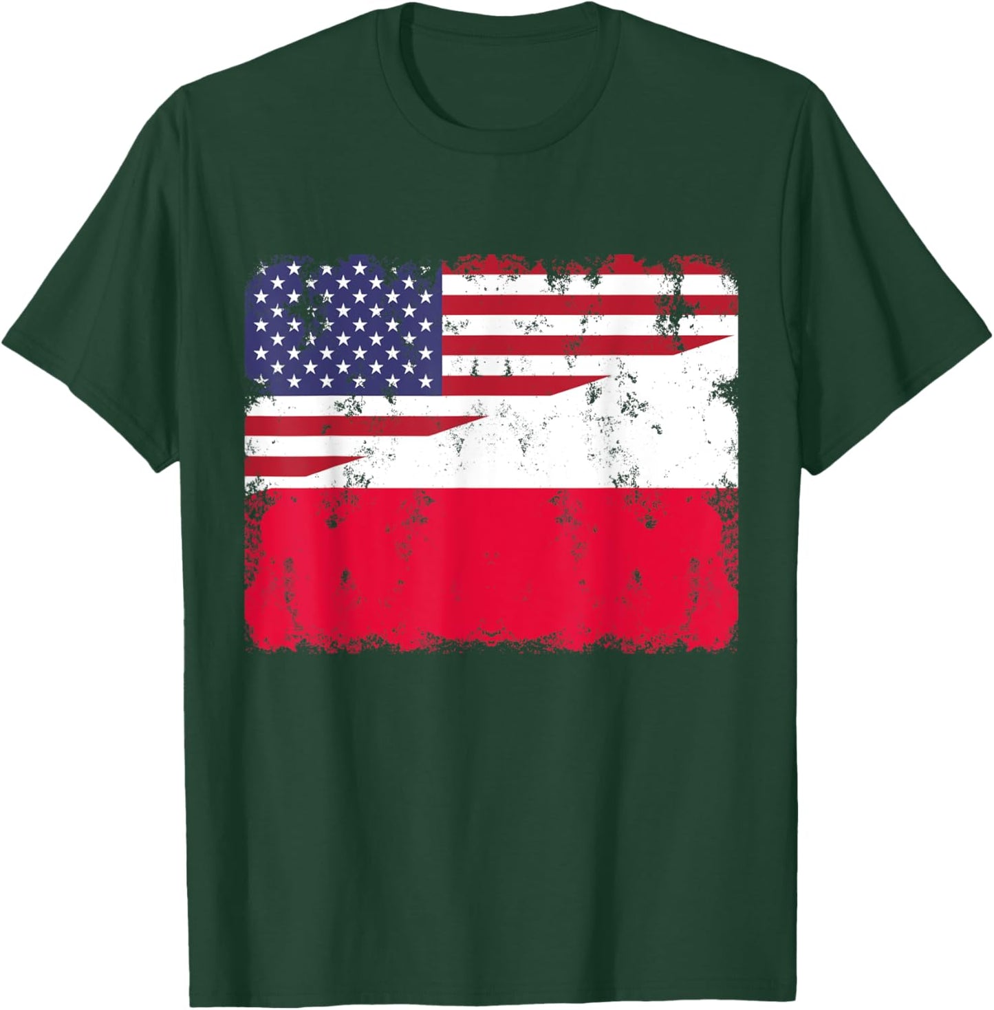 Poland Polska Polish American Flag Pride Heritage T-Shirt - T-Shirt | Forest