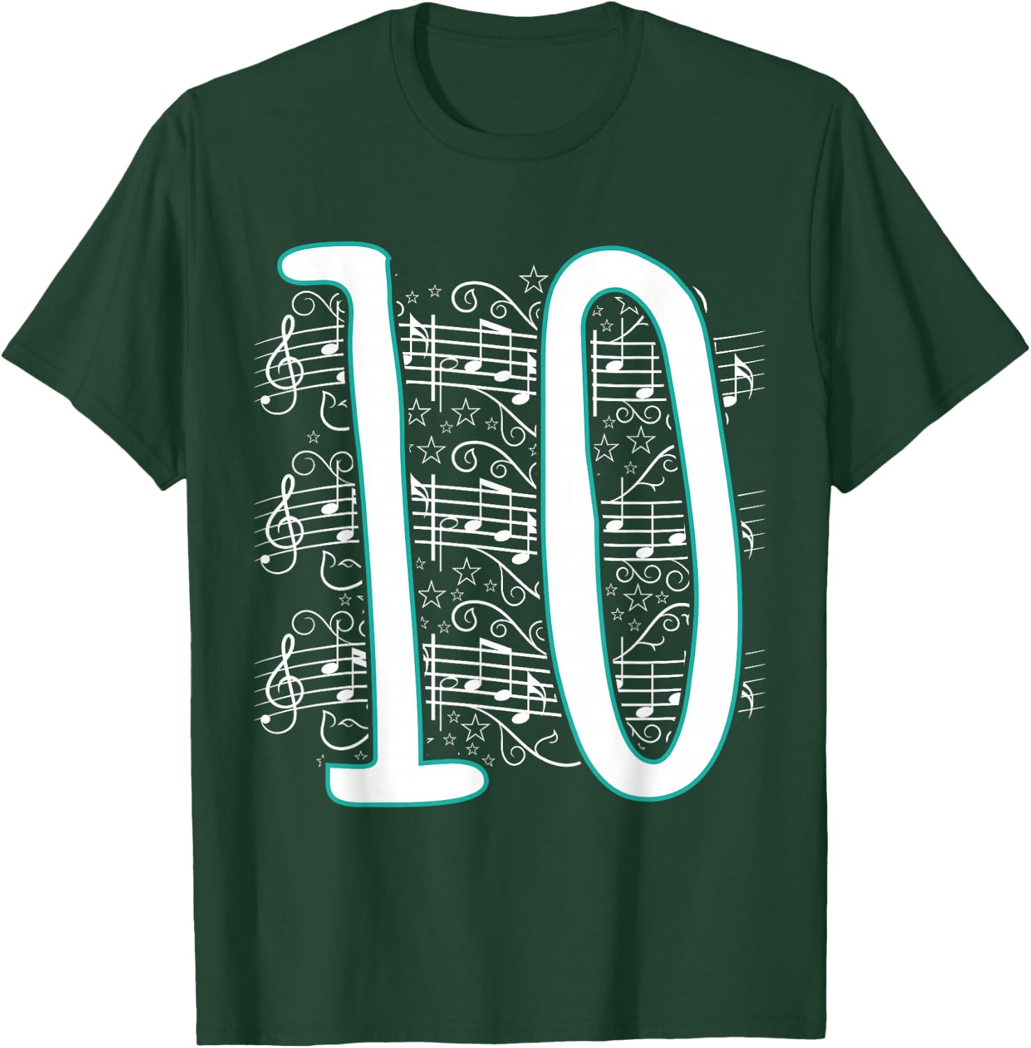 Music Lover - 10th Birthday Gift Design - Musician T-Shirt - T-Shirt | Forest