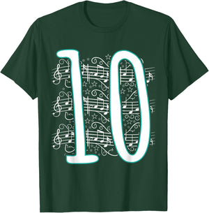 Music Lover - 10th Birthday Gift Design - Musician T-Shirt - T-Shirt | Forest