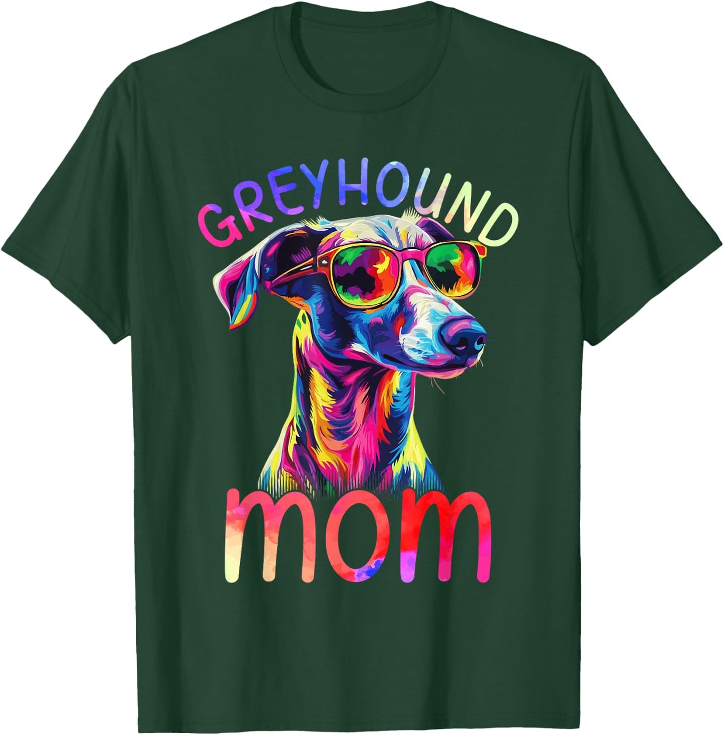 Greyhound Mom Colorful Pop Art Greyhound T-Shirt - T-Shirt | Forest