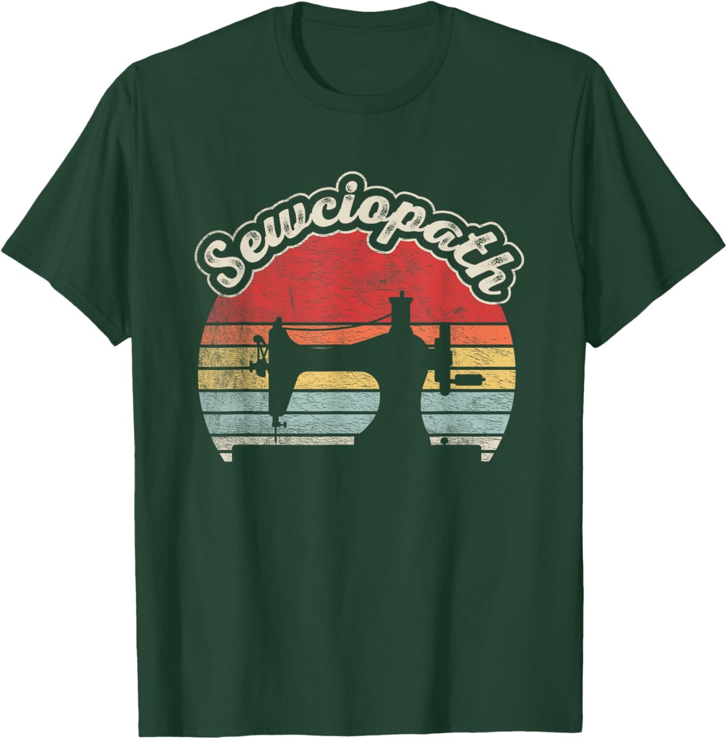 Vintage Sewciopath Funny Sewing Lover Quilter Sewing Machine T-Shirt - T-Shirt | Forest