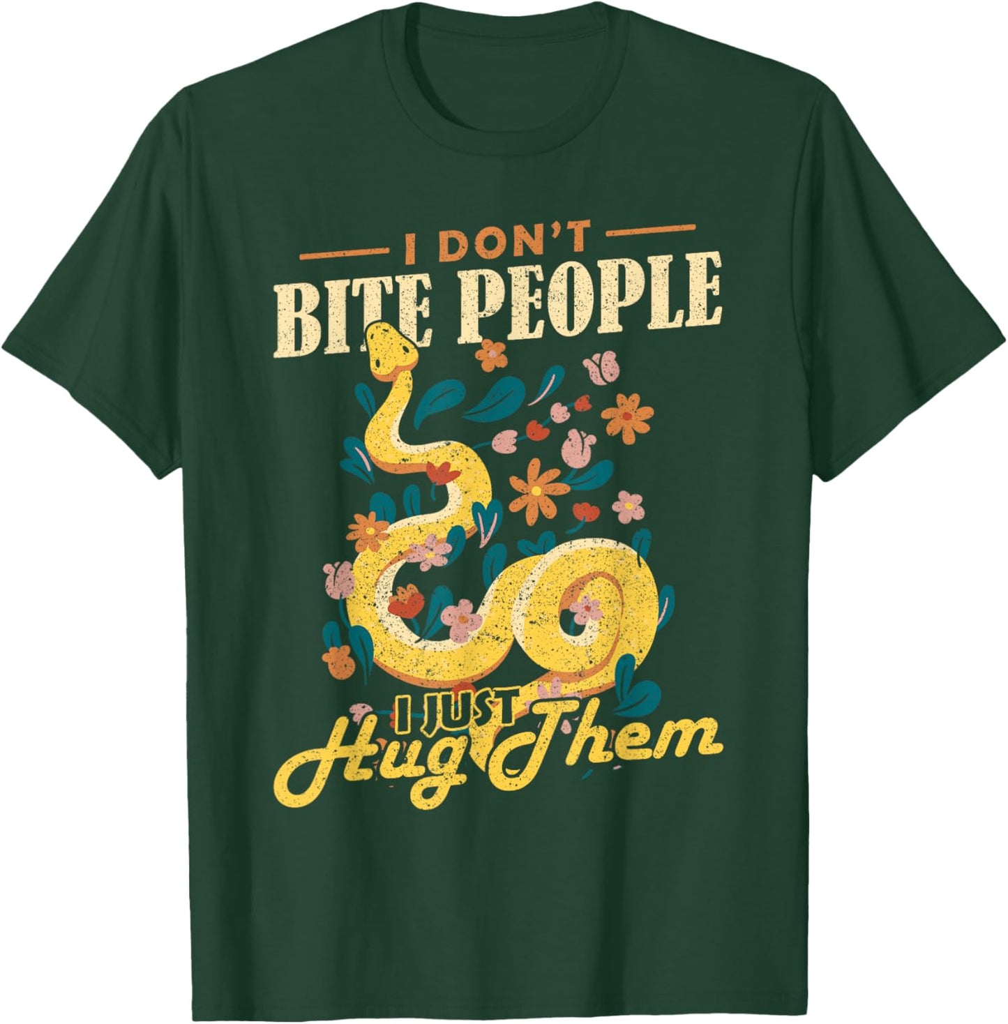 Reptile I Dont Bite People Banana Ball Python T-Shirt - T-Shirt | Forest