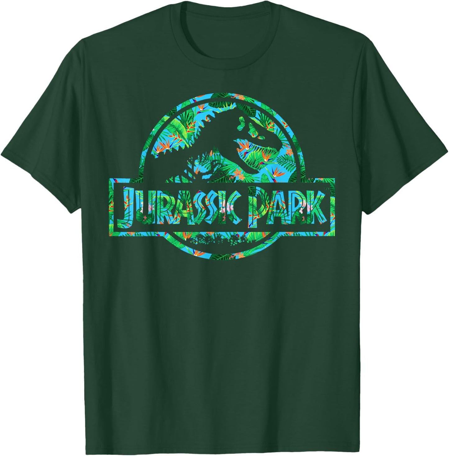 Jurassic Park Tropical Tree Fill Fossil Logo Small T-Shirt - T-Shirt | Forest