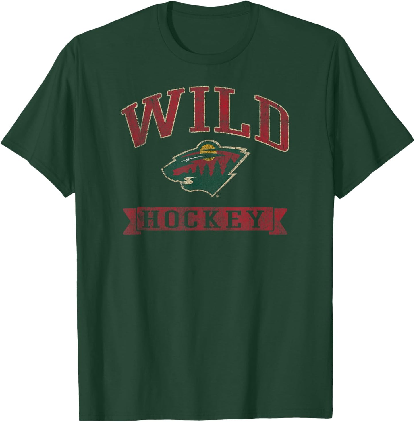 Minnesota Wild Vintage Hockey Black Officially Licensed T-Shirt - T-Shirt | Forest