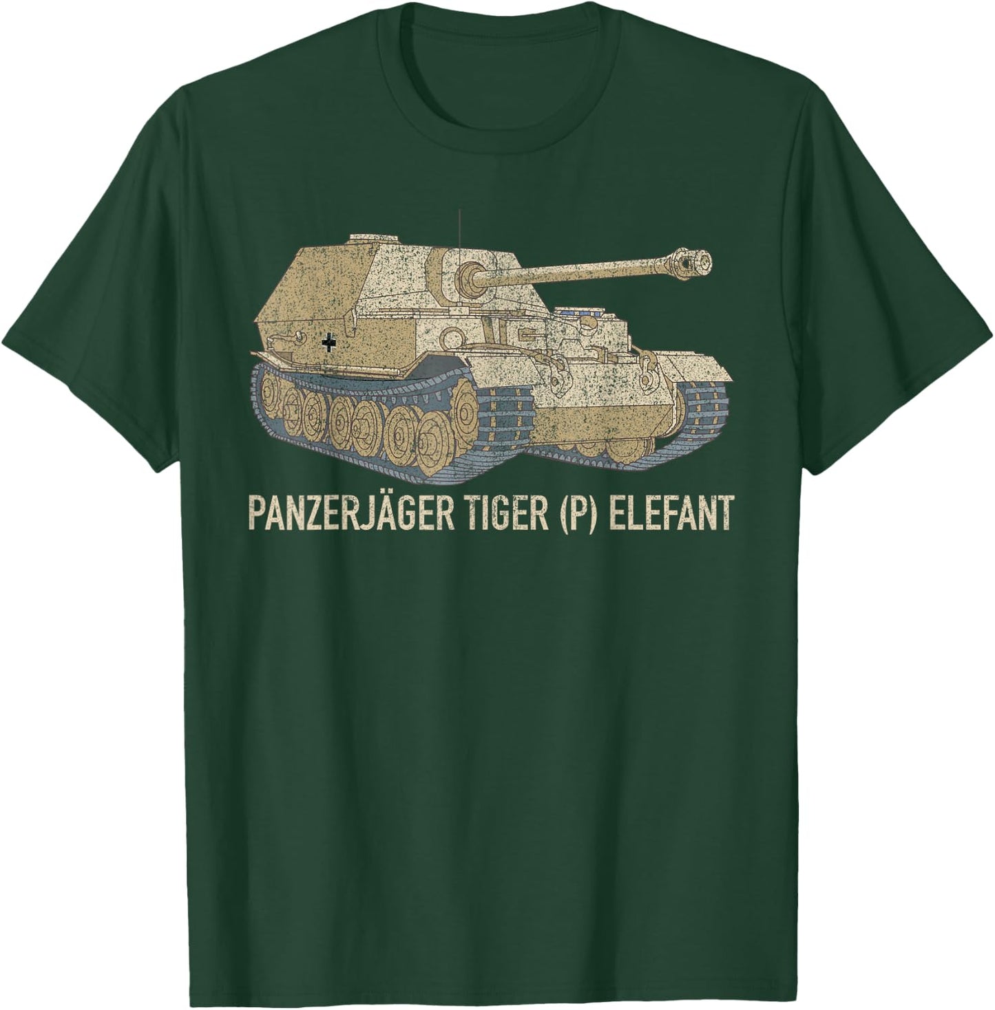 Elefant Tank Destroyer German WW2 Panzerjager Tiger T-Shirt - T-Shirt | Forest
