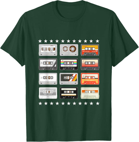Vintage Cassette tapes Collection 80's 90's Music Mixtape T-Shirt - T-Shirt | Forest