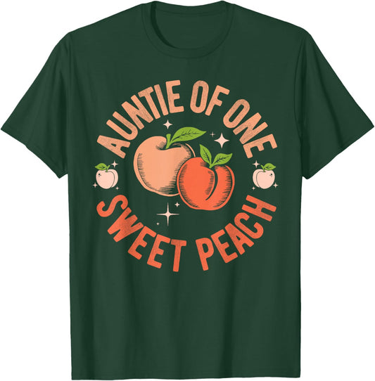 Auntie First Birthday One Sweet Peach Bday Family Matching T-Shirt - T-Shirt | Forest