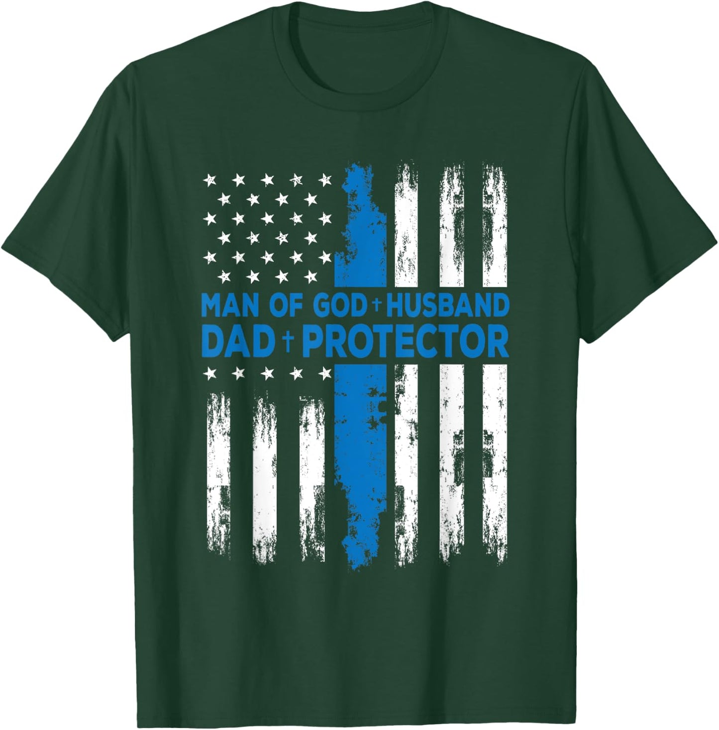 Jesus God Religious Man of God Husband Dad Protector T-Shirt - T-Shirt | Forest