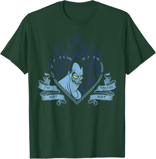 Disney Villains Valentine's Day Hades I'm Hot Heart Vintage T-Shirt - T-Shirt | Forest