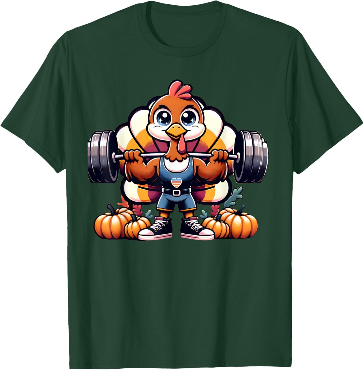 Funny Turkey Today is Leg Day Thanksgiving Weightlifting T-Shirt - T-Shirt | Forest