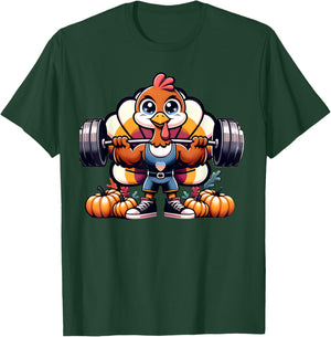 Funny Turkey Today is Leg Day Thanksgiving Weightlifting T-Shirt - T-Shirt | Forest