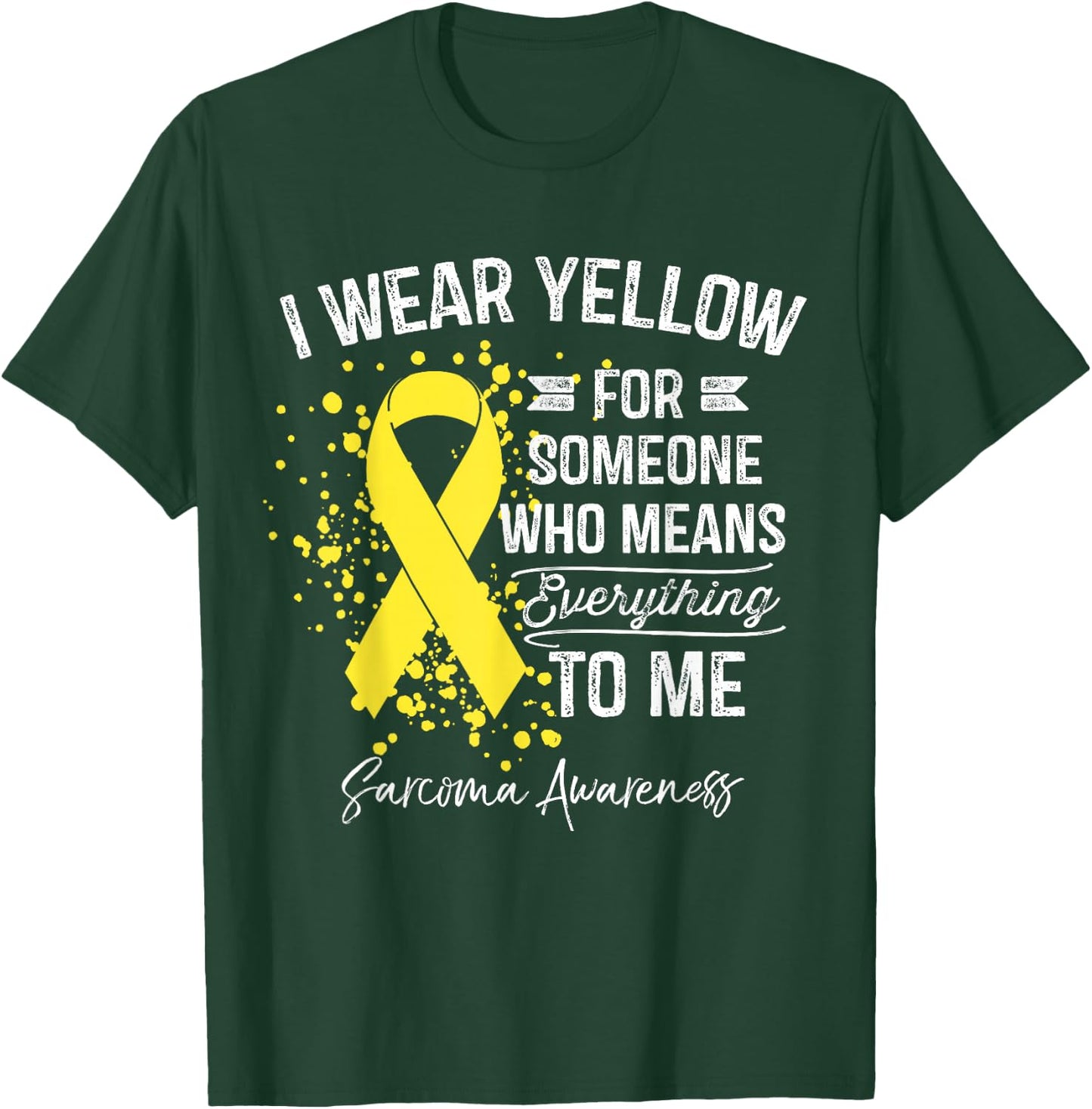 I Wear Yellow Shirt Sarcoma Cancer Yellow Ribbon Awareness T-Shirt - T-Shirt | Forest