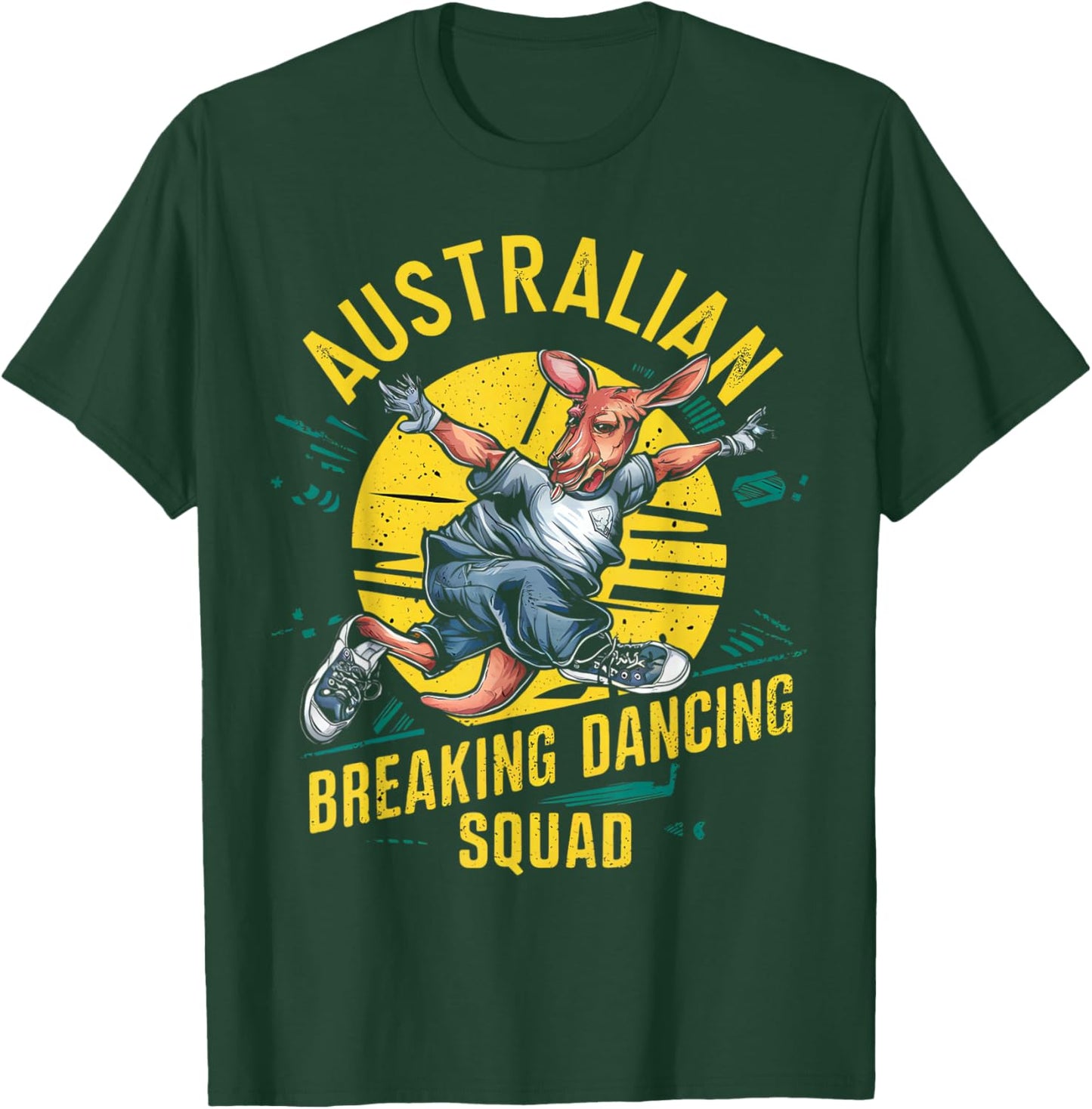 Funny Australian Break Dancing Squad Kangaroo T-Shirt - T-Shirt | Forest