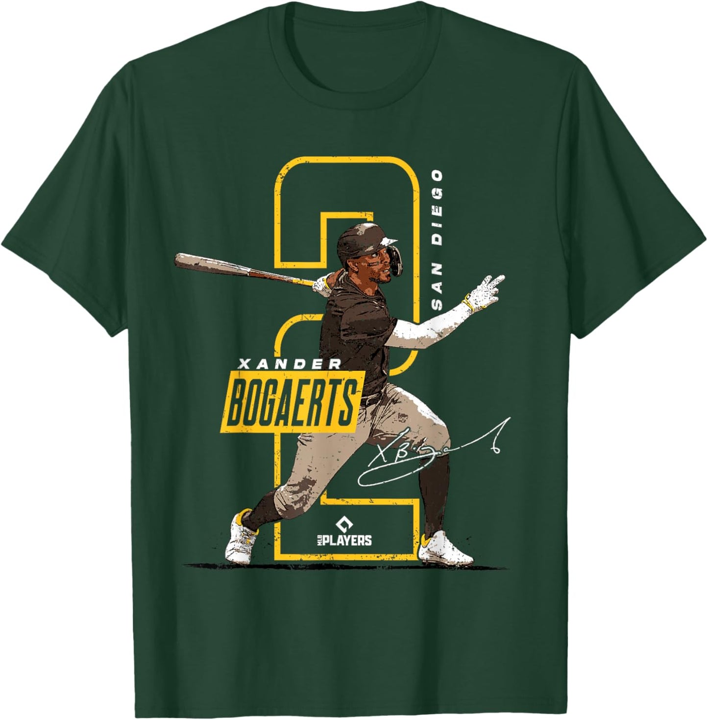 Xander Bogaerts | San Diego Baseball Players | MLBXBO3002 T-Shirt - T-Shirt | Forest