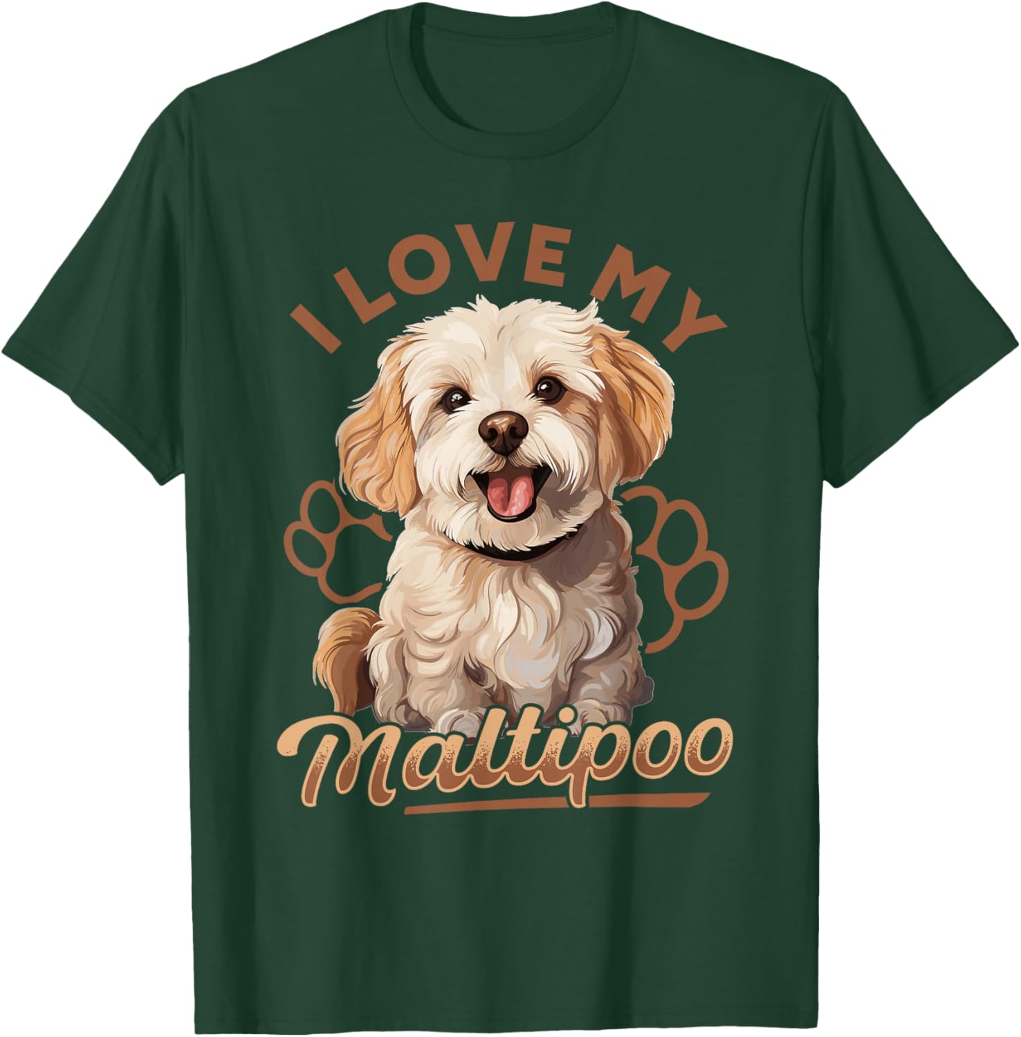 Maltipoo Dog Breed Pet I Love my Maltipoo Women Girls Kids T-Shirt - T-Shirt | Forest