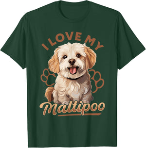 Maltipoo Dog Breed Pet I Love my Maltipoo Women Girls Kids T-Shirt - T-Shirt | Forest