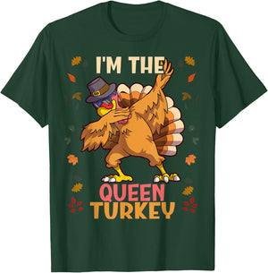 Thanksgiving Family Matching I'm The Queen Turkey Funny T-Shirt - T-Shirt | Forest