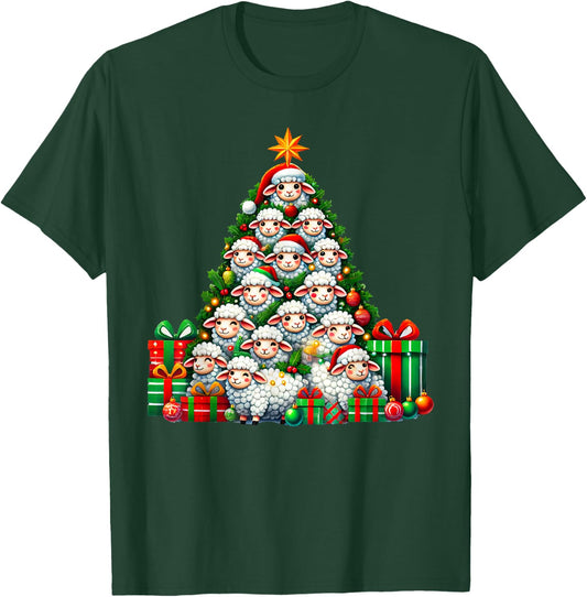 Sheep Christmas Tree Funny Sheep Xmas T-Shirt - T-Shirt | Forest