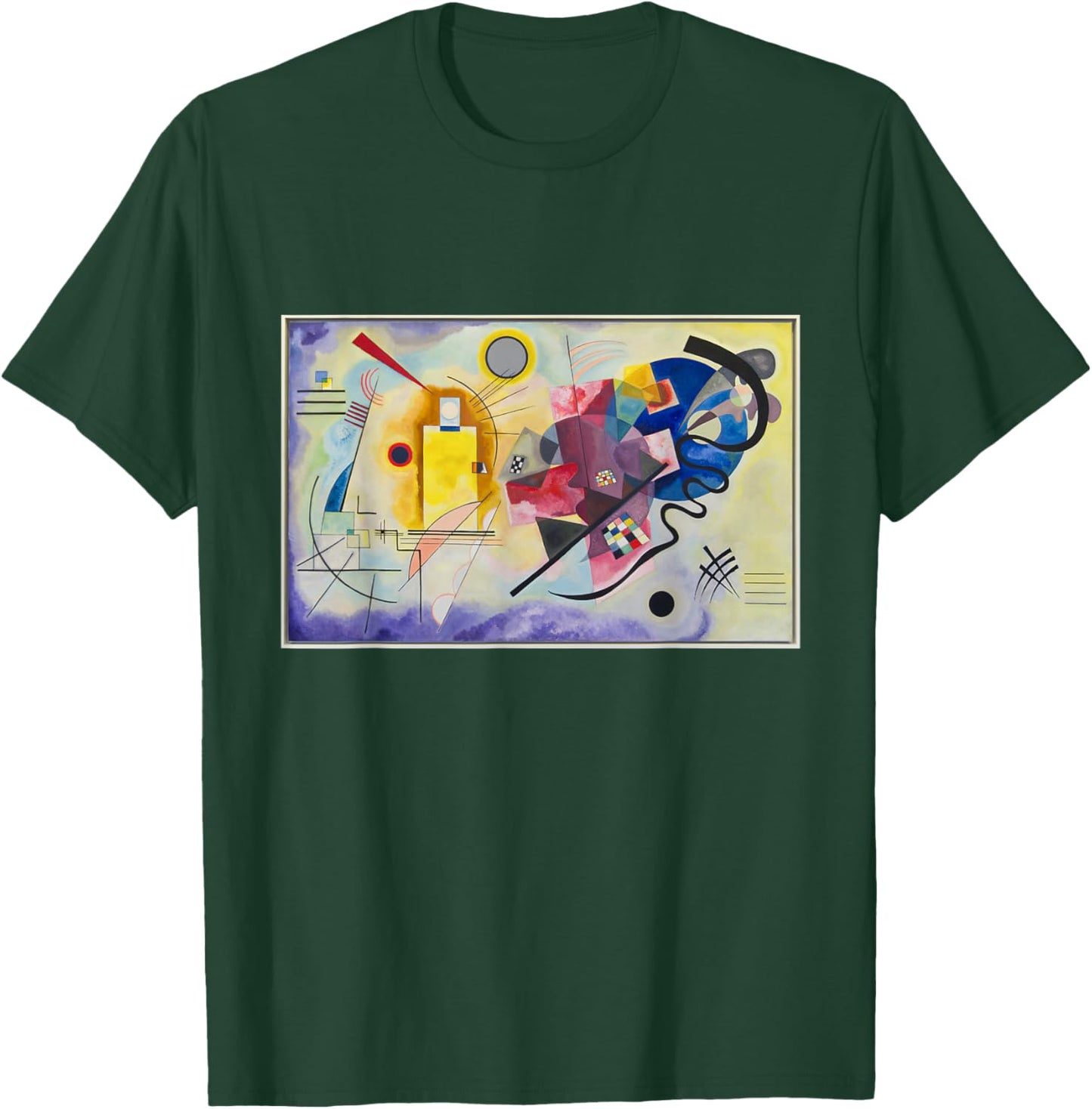 Kandinsky Yellow-Red-Blue Abstraction Art Contemporary T-Shirt - T-Shirt | Forest