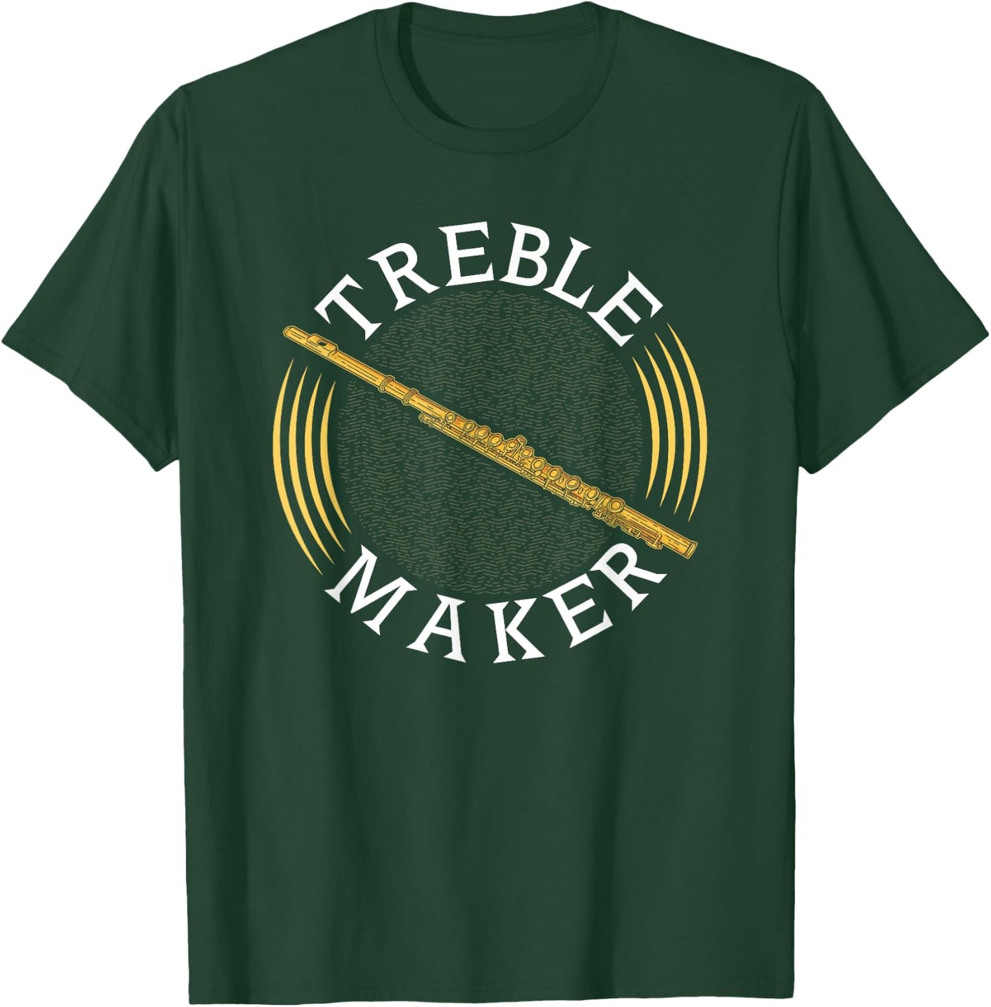 Funny Transverse Flute Intrument Treble Maker Flutist T-Shirt - T-Shirt | Forest