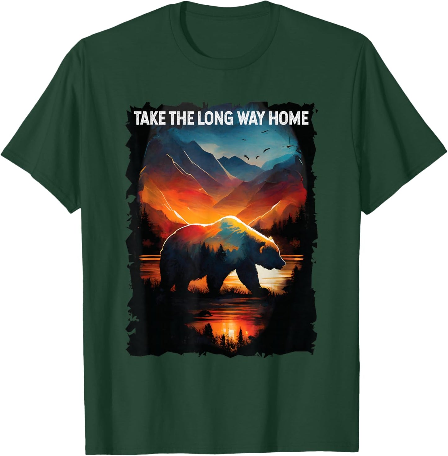 Take The Long Way Home bear hiking camping mountains T-Shirt - T-Shirt | Forest