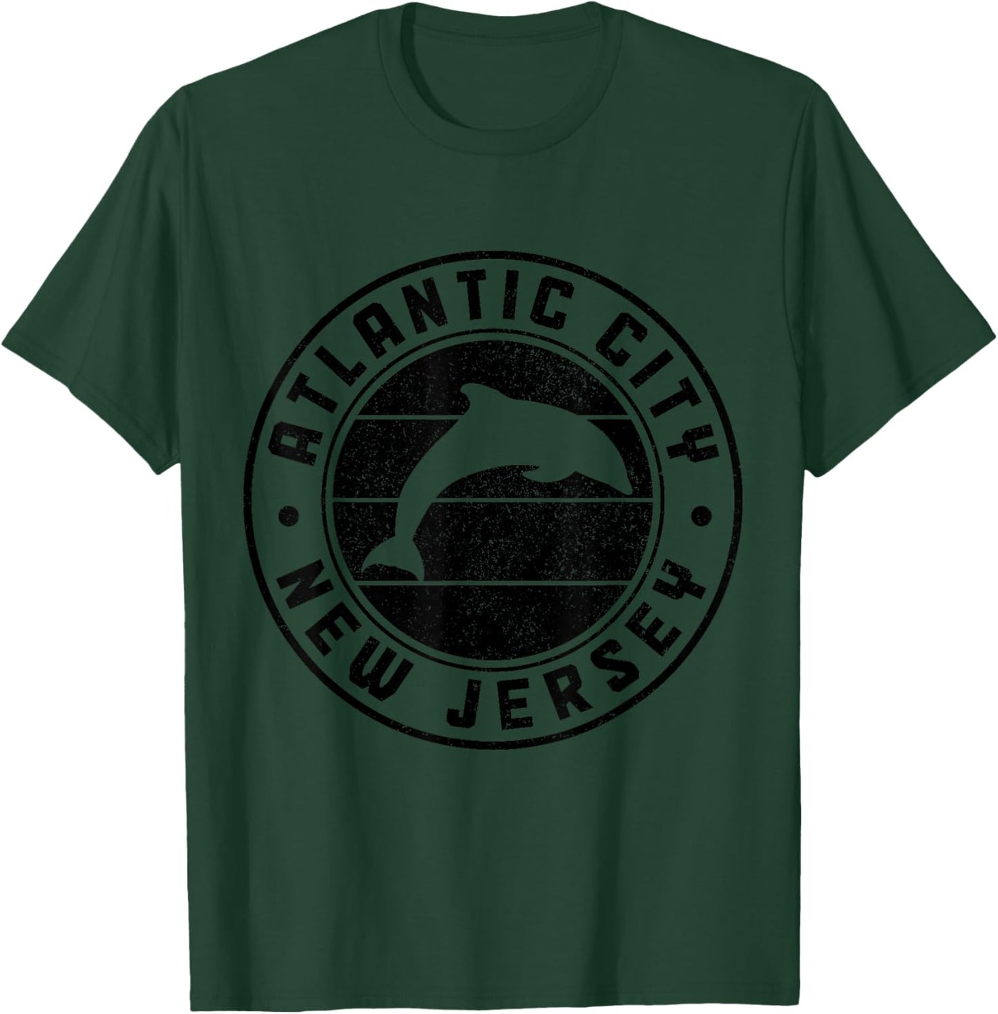 Atlantic City New Jersey NJ Dolphin Souvenir Vintage T-Shirt - T-Shirt | Forest