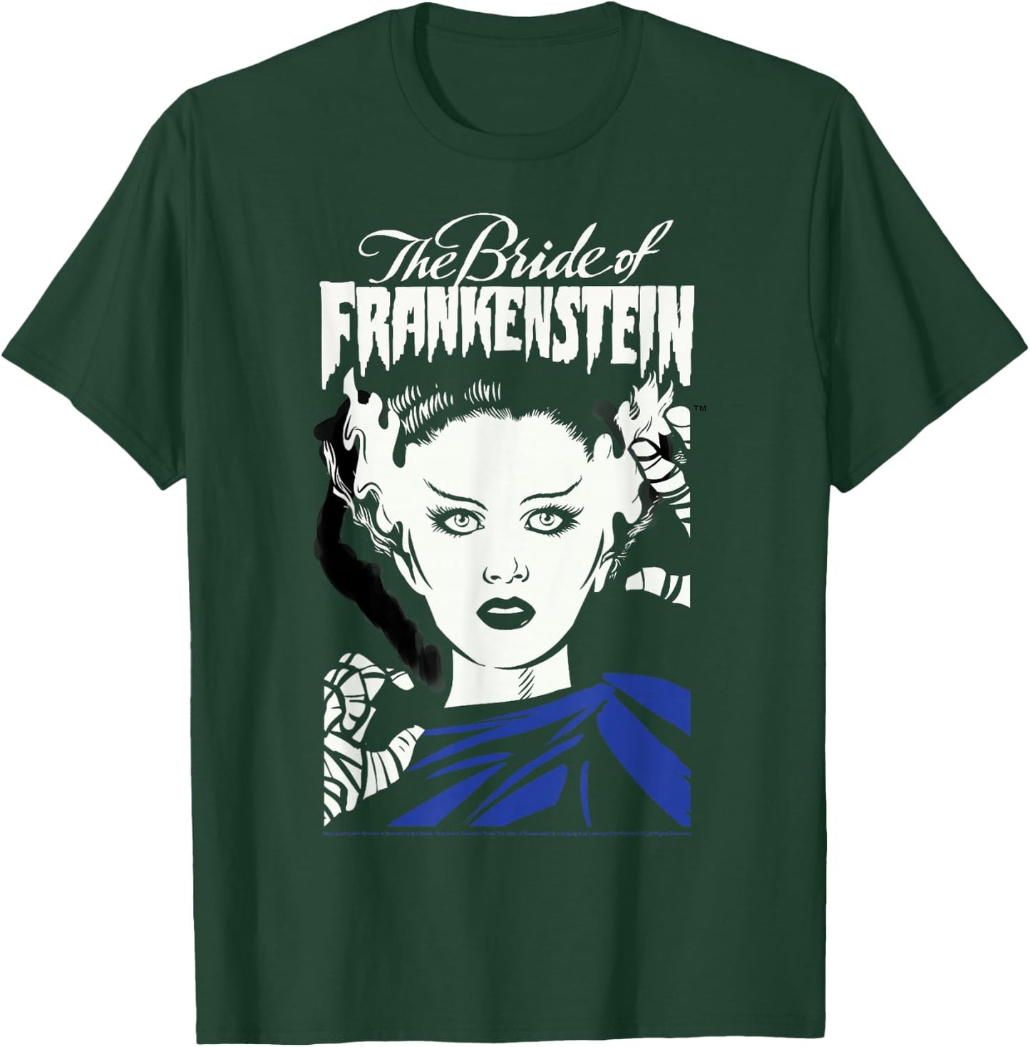 Universal Monsters The Bride Of Frankenstein Illustrated T-Shirt - T-Shirt | Forest