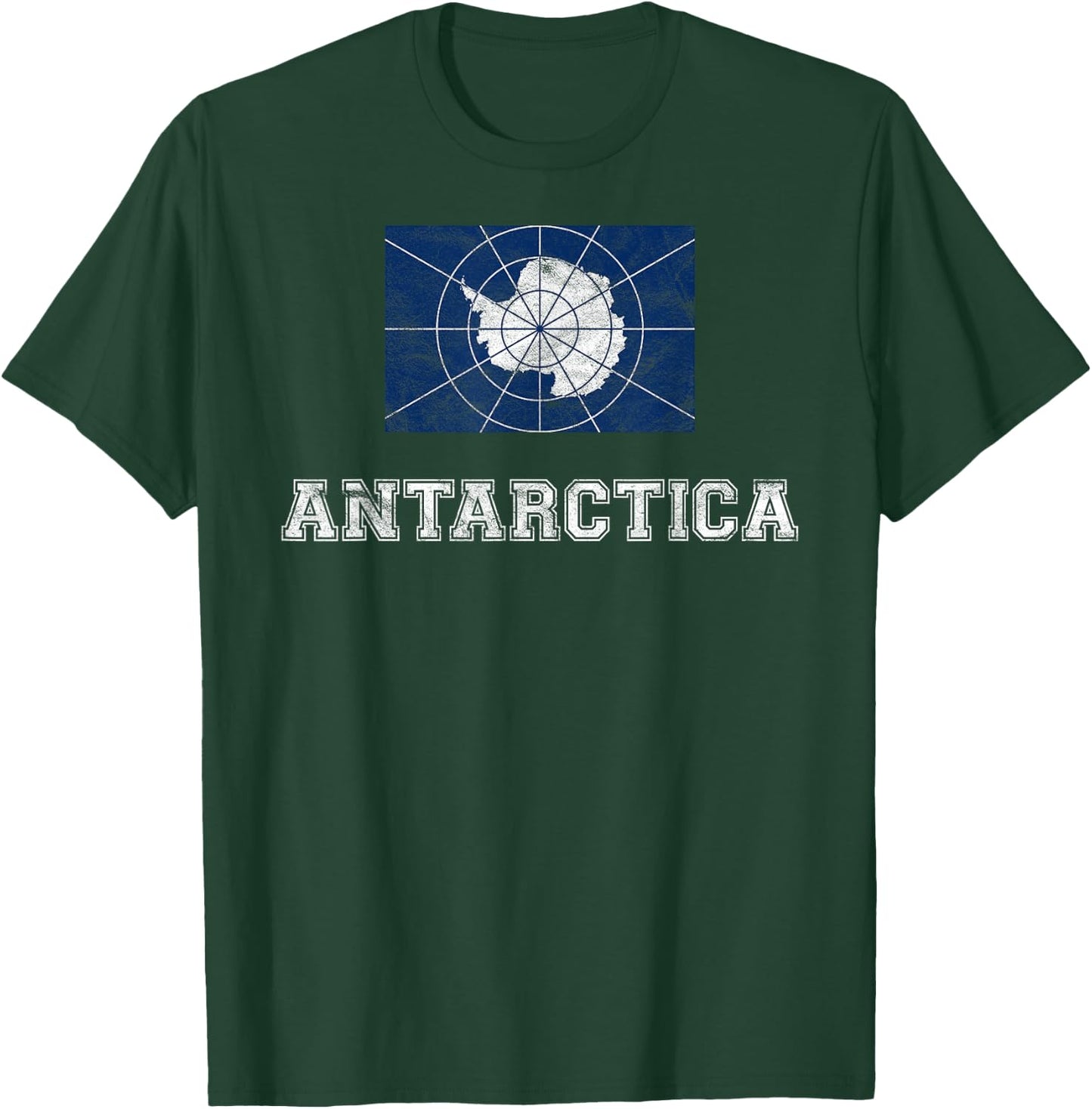 Antarctica Flag Vintage I Expedition Men Women Kids T-Shirt - T-Shirt | Forest