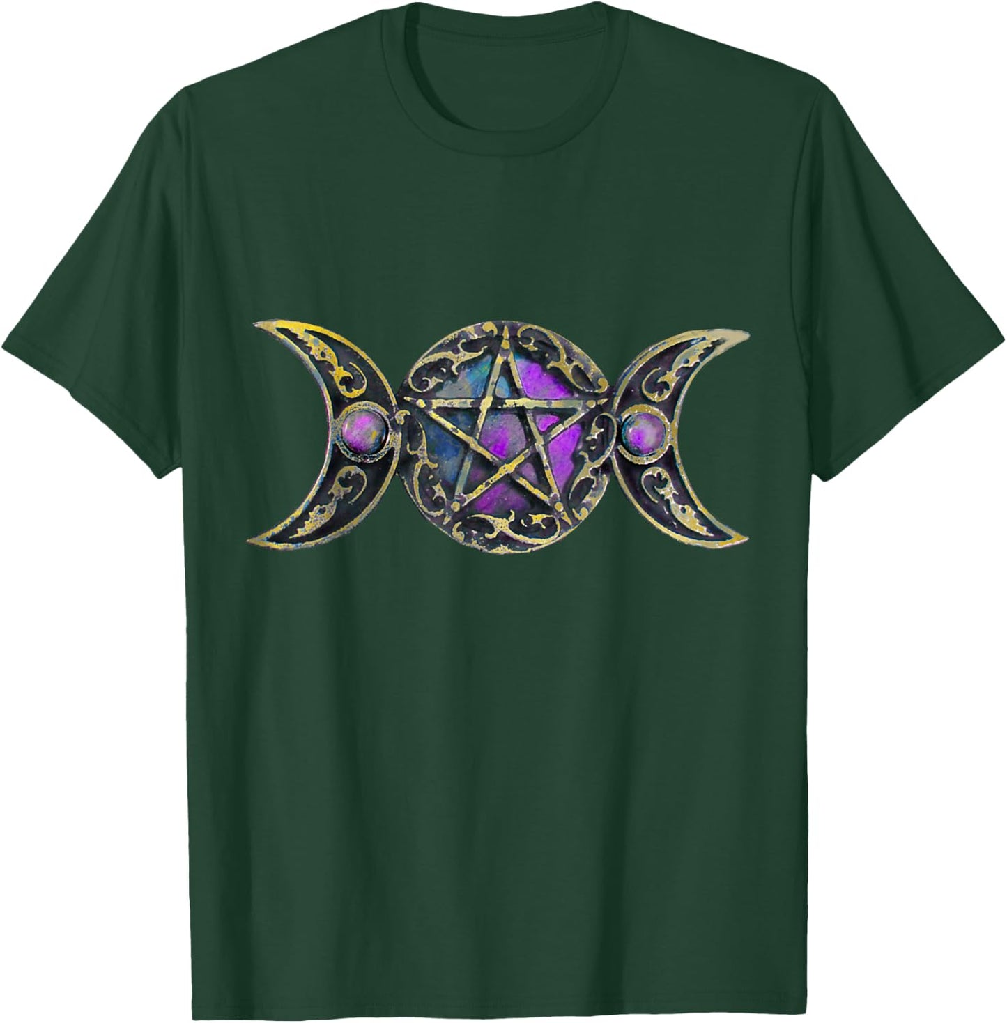 Triple Moon Symbol Goddess T-Shirt - T-Shirt | Forest