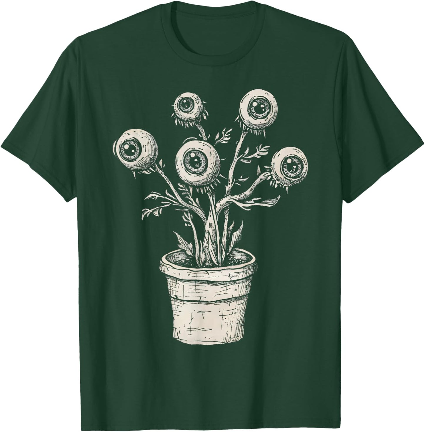 Eyes Eyeballs Plant Weird Goth Grunge Odd Strange Aesthetic T-Shirt - T-Shirt | Forest