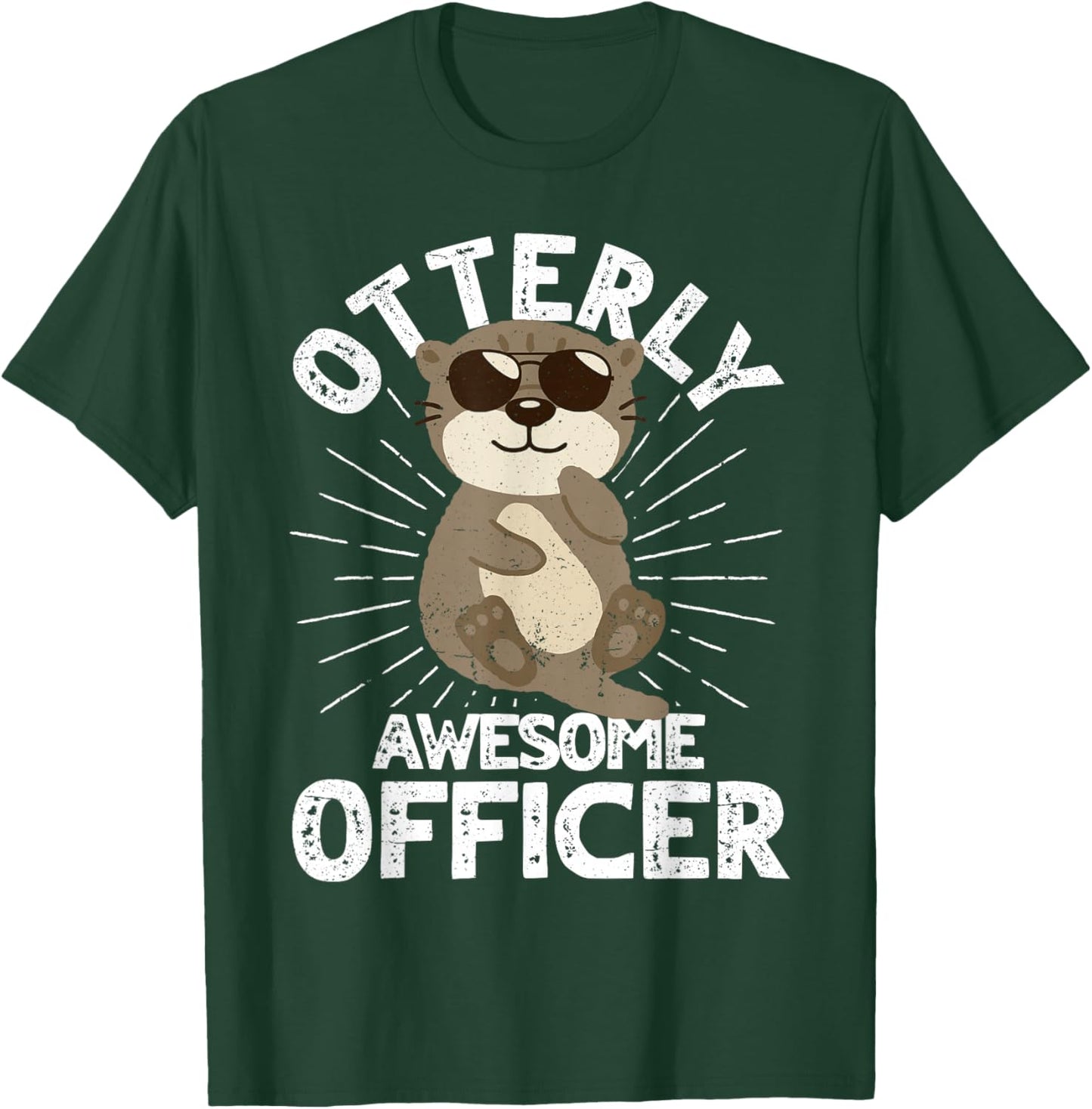 Funny Police Officer Otterly Awesome Officer Otter Cop T-Shirt - T-Shirt | Forest