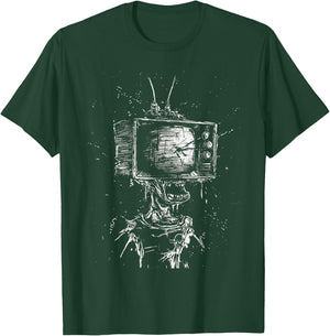 Weird Grunge TV Head Art Alt Odd Strange Goth Aesthetic T-Shirt - T-Shirt | Forest