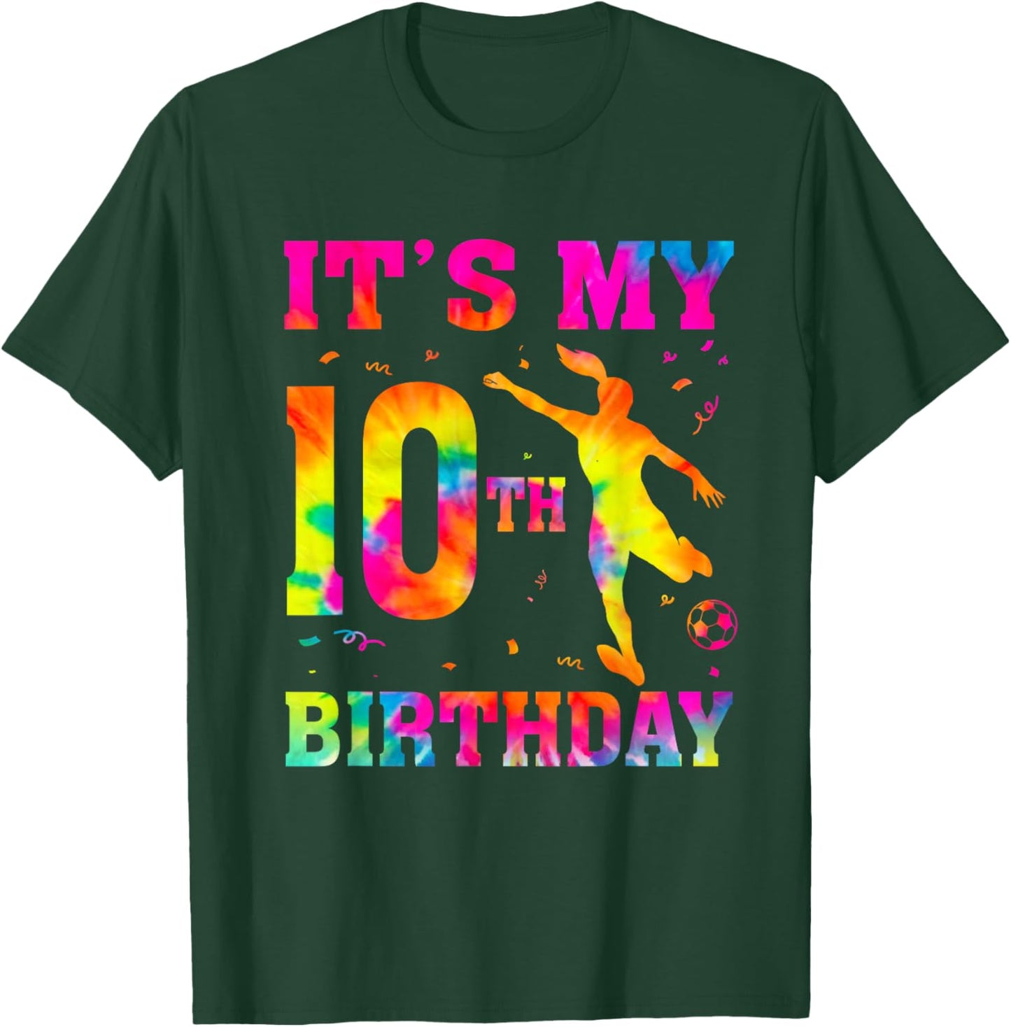 It's My 10th Birthday Soccer 10 Year Old Party Soccer Player T-Shirt - T-Shirt | Forest
