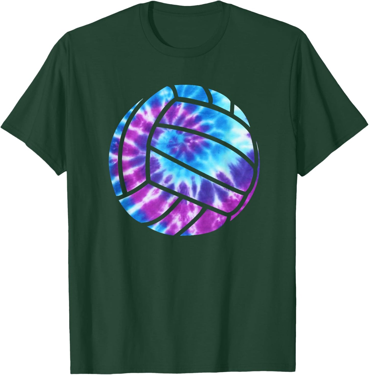 Volleyball Tie Dye Blue Purple Teenage Girls Practice T-Shirt - T-Shirt | Forest