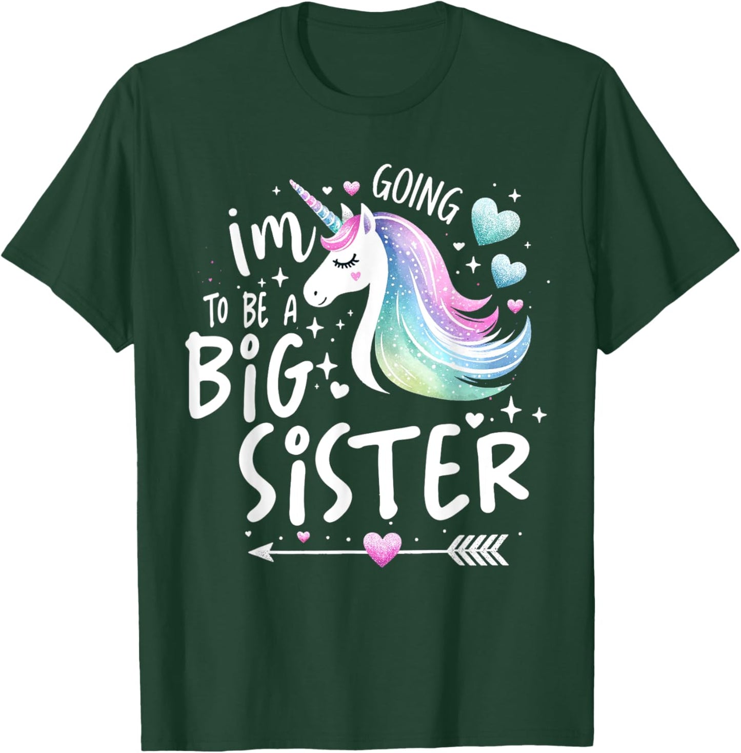 Best Sibling Baby Shower Big Sister Shirts for Girls Unicorn T-Shirt - T-Shirt | Forest
