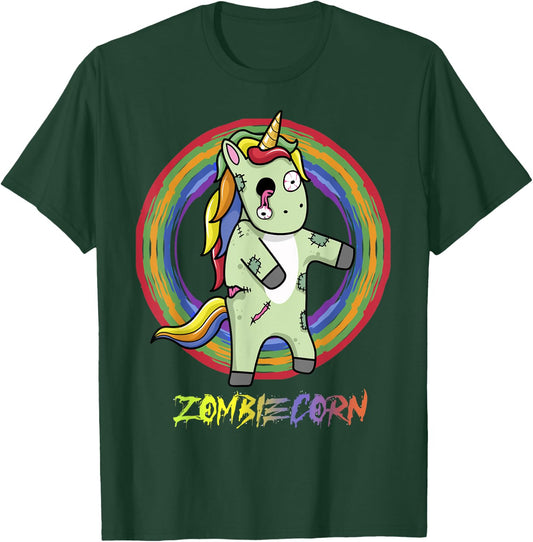 Zombiecorn Zombie Rainbow Undead Unicorn Colorful Halloween T-Shirt - T-Shirt | Forest