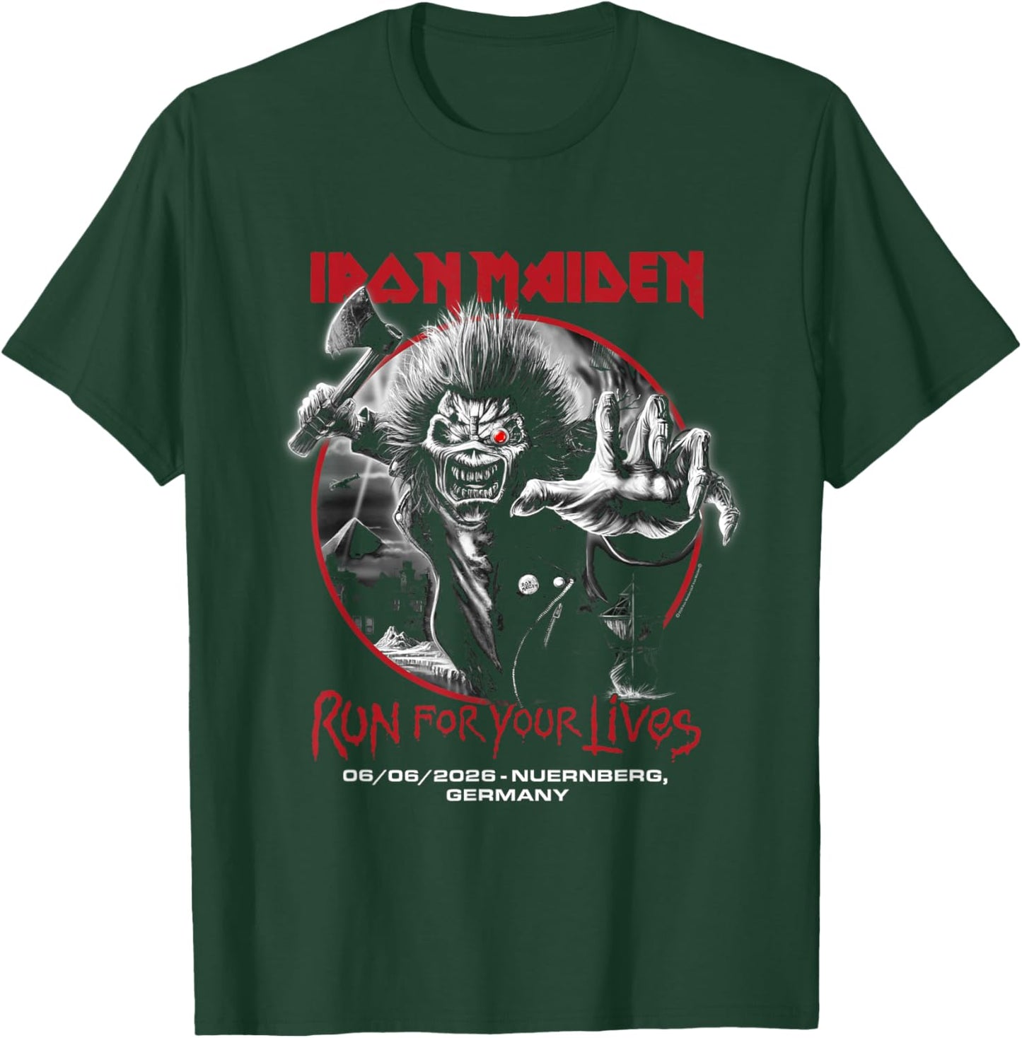Iron Maiden Run for Your Lives Tour 2026 Nuernberg T-Shirt - T-Shirt | Forest
