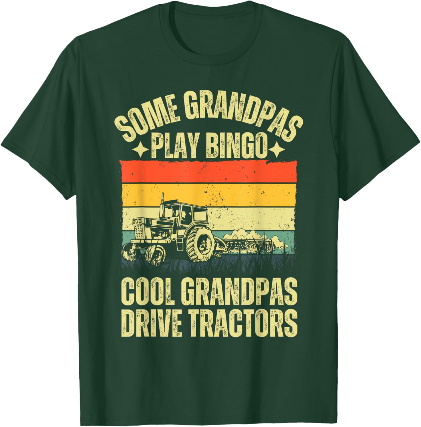 Tractor Art For Grandpa Men Farming Farmer Farm Tractor T-Shirt - T-Shirt | Forest
