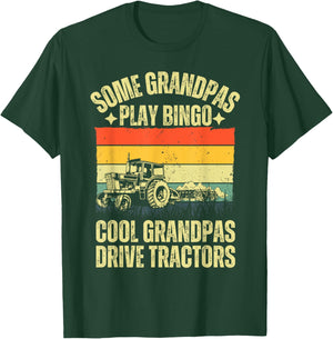 Tractor Art For Grandpa Men Farming Farmer Farm Tractor T-Shirt - T-Shirt | Forest